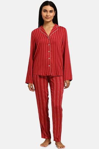 Buy Triumph Super Soft Viscose Loungewear Set - Red Combination