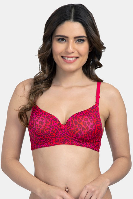 Buy Tweens Padded Natural Lift Lacer Cut Cup Animal Print T-Shirt Bra -  Blue White at Rs.399 online