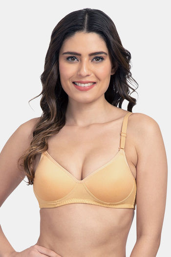 Buy Floret Wirefree Natural Lift 3/4th Coverage Lace Bra - Orange