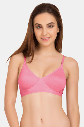 Buy Tweens Double Layered Wirefree Full Coverage T-Shirt Bra - Baby Pink