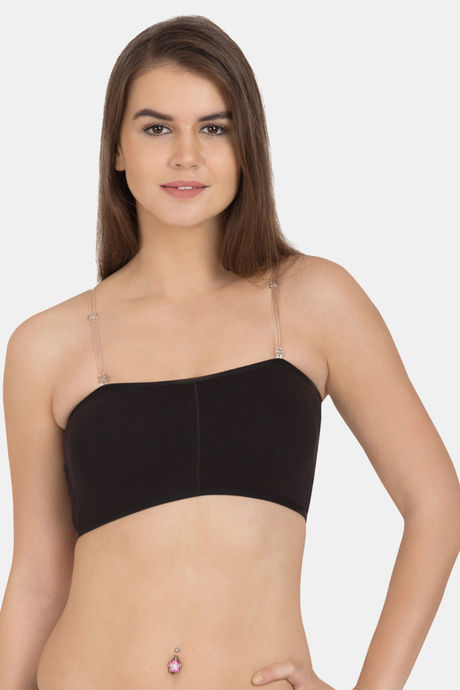 Tweens Double Layered Wirefree Tube Bra With Removable Cookie - Black