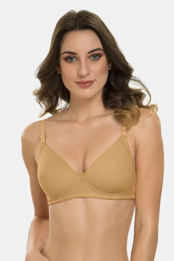 How Perfect Padded Non-wired 3/4th Cup Everyday Wear Seamless T-Shirt Bra -  Beige
