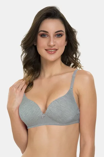 Buy Tweens Padded Non-Wired Full Coverage T-Shirt Bra - Grey at Rs.394  online