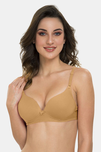 Buy Tweens Padded Wired Full Coverage T-Shirt Bra - Fawn at Rs.398 online