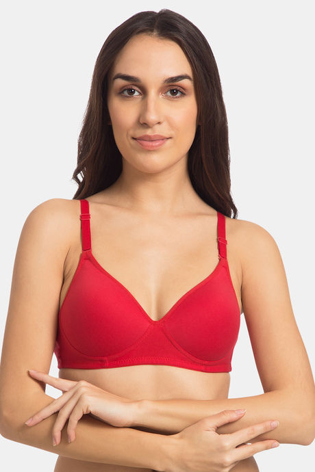 Buy Tweens Padded Non-Wired Full Coverage T-Shirt Bra - Red at Rs