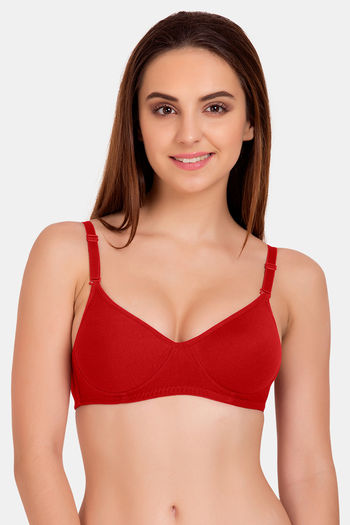 Buy Tweens Padded Non-Wired Full Coverage T-Shirt Bra - Red