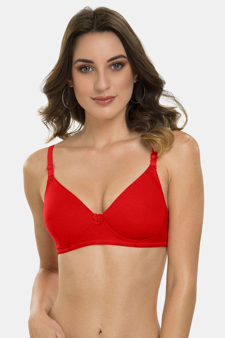 Tweens Padded Non-Wired Full Coverage T-Shirt Bra - Red