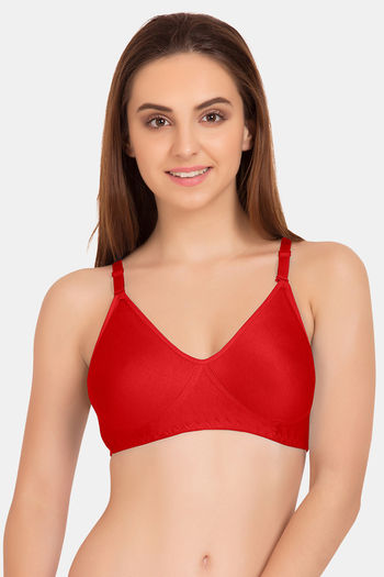 Buy Tweens Double Layered Non-Wired Full Coverage T-Shirt Bra - Red