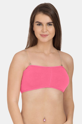 Tweens Padded Non-Wired Demi Coverage Tube Bra - Baby Pink