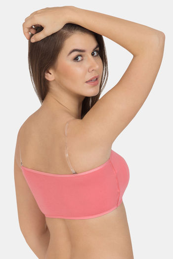 Buy Tweens Padded Non-Wired Demi Coverage Tube Bra - Coral at Rs.279 online