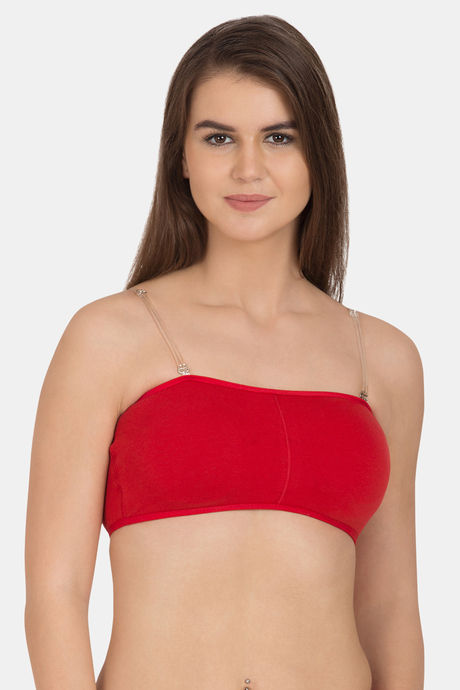 Buy Tweens Padded Non-Wired Demi Coverage Tube Bra - Red at Rs.279