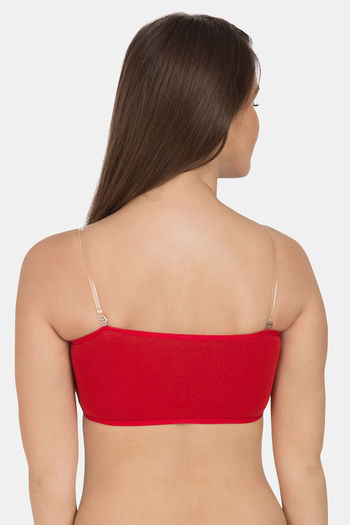 Tweens Padded Non-Wired Demi Coverage Tube Bra - Red