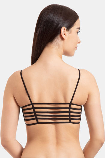 Buy Non-Padded Non-Wired Caged Back Bralette With Bikini Panty