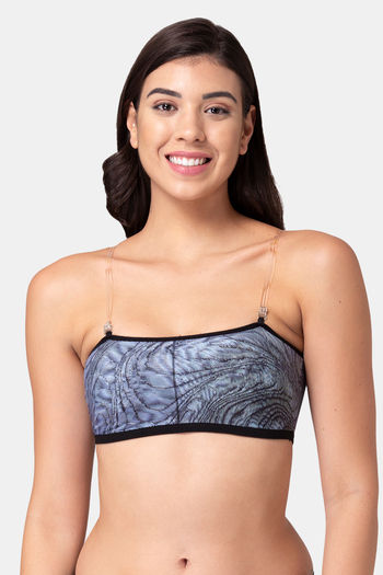 Buy Tweens Padded Non Wired Demi Coverage Tube Bra - Chambray Print at  Rs.260 online