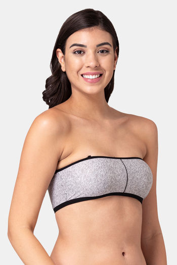 Buy Tweens Padded Non-Wired Full Coverage Tube Bra - Melange Light Grey  Print at Rs.260 online