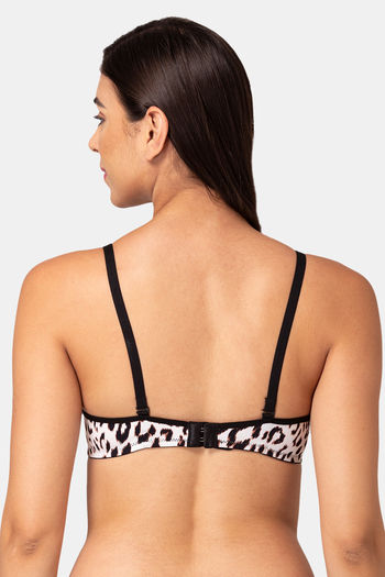 Buy Tweens Padded Non-Wired Full Coverage T-Shirt Bra - White Animal Print  at Rs.375 online