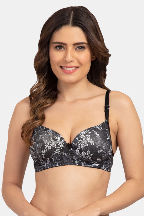 Buy Tweens Padded Non Wired Full Coverage T-Shirt Bra - Black Leaf
