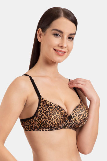 Buy Tweens Padded Non Wired Full Coverage T-Shirt Bra - Gold Tiger Print at  Rs.375 online