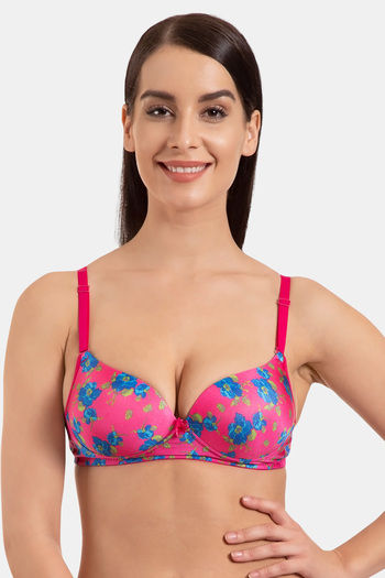Tweens Padded Non Wired Full Coverage T-Shirt Bra - Pink Flower Print