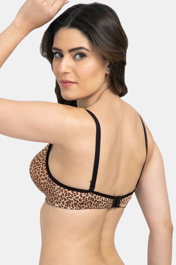 Buy Tweens Padded Non-Wired Full Coverage T-Shirt Bra - Black Polka Dot  Print at Rs.375 online