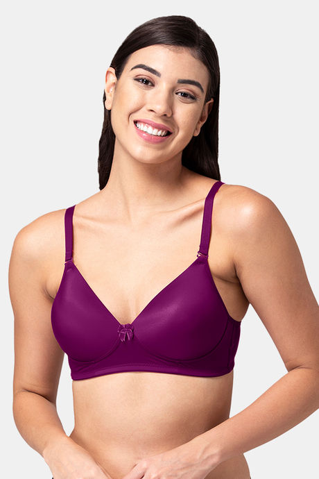 Buy Tweens Padded Non Wired Full Coverage T-Shirt Bra - Dark Purple at  Rs.374 online