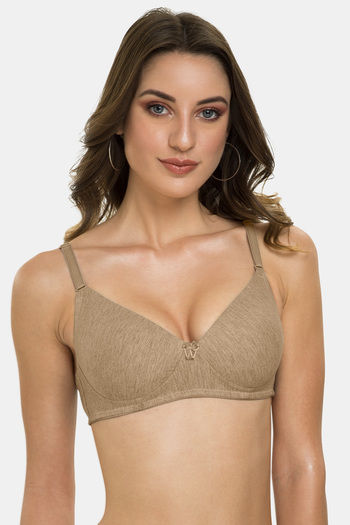 Buy Lively Padded Non-Wired Full Cup Everyday Wear Full coverage T-Shirt Bra  - Brown Online