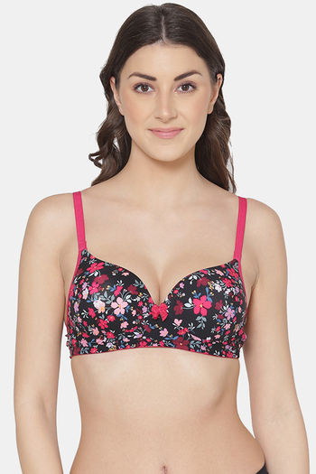 Tweens Padded Non Wired Full Coverage T-Shirt Bra - Grey Print