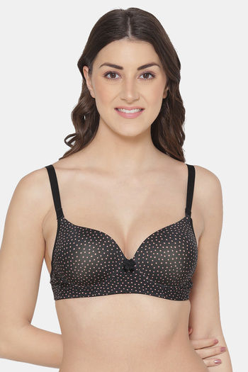 White Polka Dot Pad Bra Full Coverage T-Shirt Seamless Bra