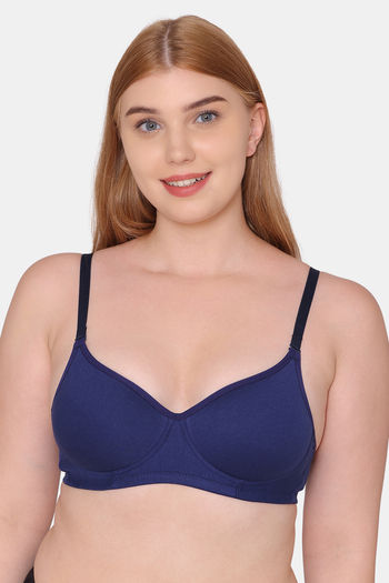 Buy Tweens Padded Non-Wired Full Coverage T-Shirt Bra - Navy Blue at Rs.440  online
