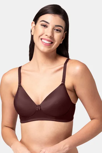 Buy Tweens Padded Non-Wired Full Coverage T-Shirt Bra - Coffee
