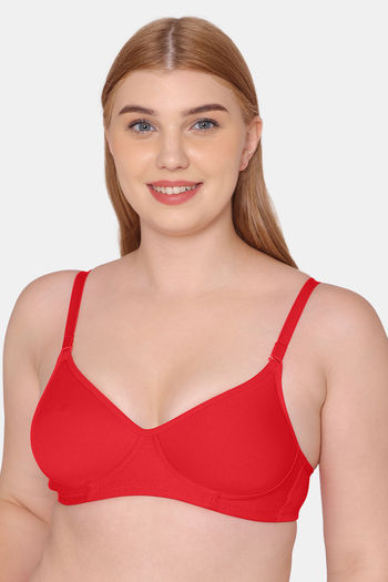 Buy Tweens Padded Non-Wired Full Coverage T-Shirt Bra - Red at Rs.330 online