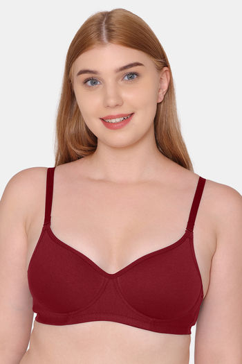 Buy Amante Padded Wired T-Shirt Bra With Detachable Straps - Red