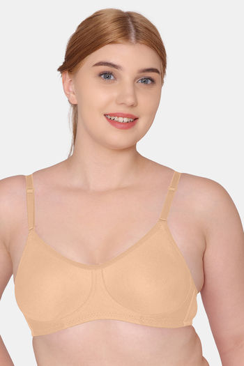 Buy Tweens Double Layered Non-Wired Full Coverage T-Shirt Bra - Skin