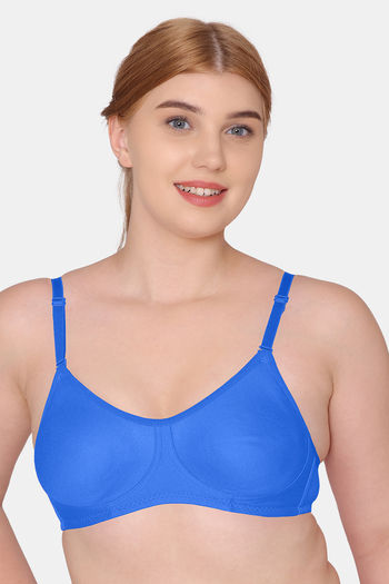Buy N-Gal Non Padded Non Wired Full Coverage Cami Bra - Royal Blue