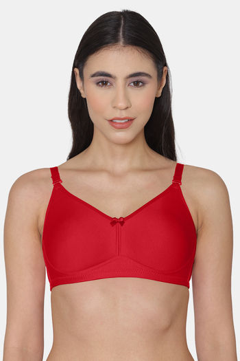 Non-padded underwired bra - Bright red - Ladies