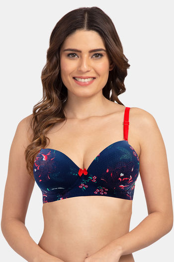 Buy Zivame Beautiful Basics Padded Non Wired 3/4th Coverage T-Shirt Bra -  Elderberry at Rs.676 online