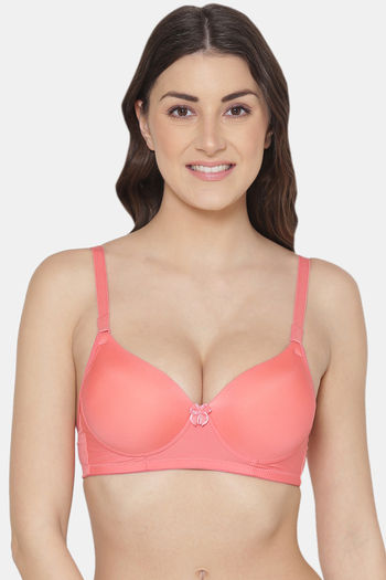 Buy Tweens Padded Non Wired 3/4Th Coverage Push-Up Bra - Coral
