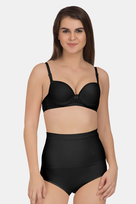 Buy Tweens Solid Tummy Control High Waist Seamless Shaper Brief - Black at  Rs.387 online