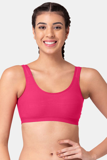 Buy Tweens Medium Impact Non Padded Active Sports Bra - Dark Pink