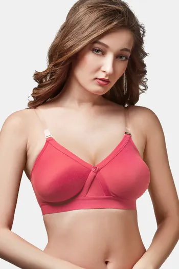 Buy Trylo Single Layered Non-Wired Full Coverage T-Shirt Bra - Coral at  Rs.425 online