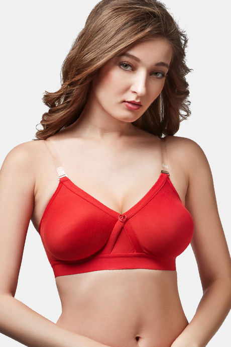 Buy TRYLO Women's Non-Wired Bra (ALPA Strapless_Red_30F) at