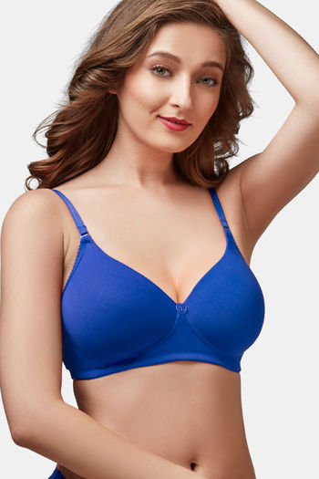 Buy Trylo Padded Non-Wired Full Coverage T-Shirt Bra - Blue