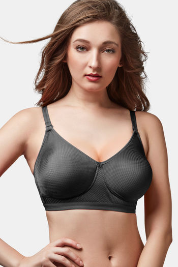 Buy Trylo Single Layered Non-Wired Full Coverage T-Shirt Bra - Black at  Rs.575 online