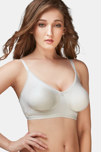 Buy Trylo Single Layered Non-Wired Full Coverage T-Shirt Bra - Dove at  Rs.575 online