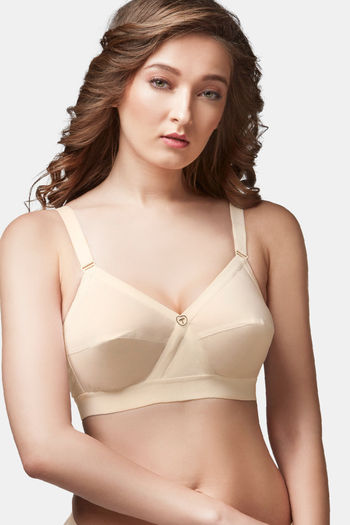 Buy Trylo Single Layered Non-Wired Full Coverage Super Support Bra - Skin