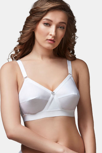 Buy Trylo Single Layered Non Wired Full Coverage Super Support Bra - White