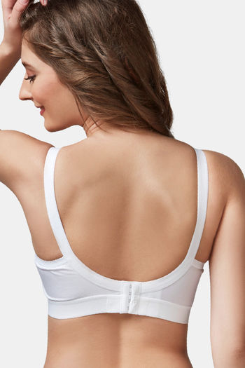 Buy Trylo Single Layered Non-Wired Full Coverage Super Support Bra - White  at Rs.370 online