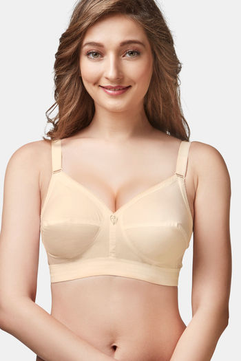 Buy Trylo Single Layered Non Wired Full Coverage Super Support Bra - Skin