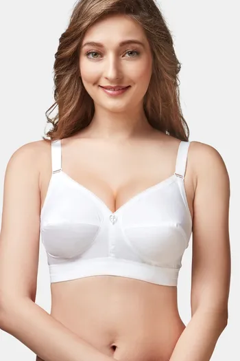 Buy Trylo Single Layered Non-Wired Full Coverage Super Support Bra - White  at Rs.235 online