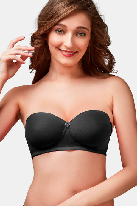 Buy Trylo Single Layered Non-Wired 3/4Th Coverage Strapless Bra - Black at  Rs.425 online
